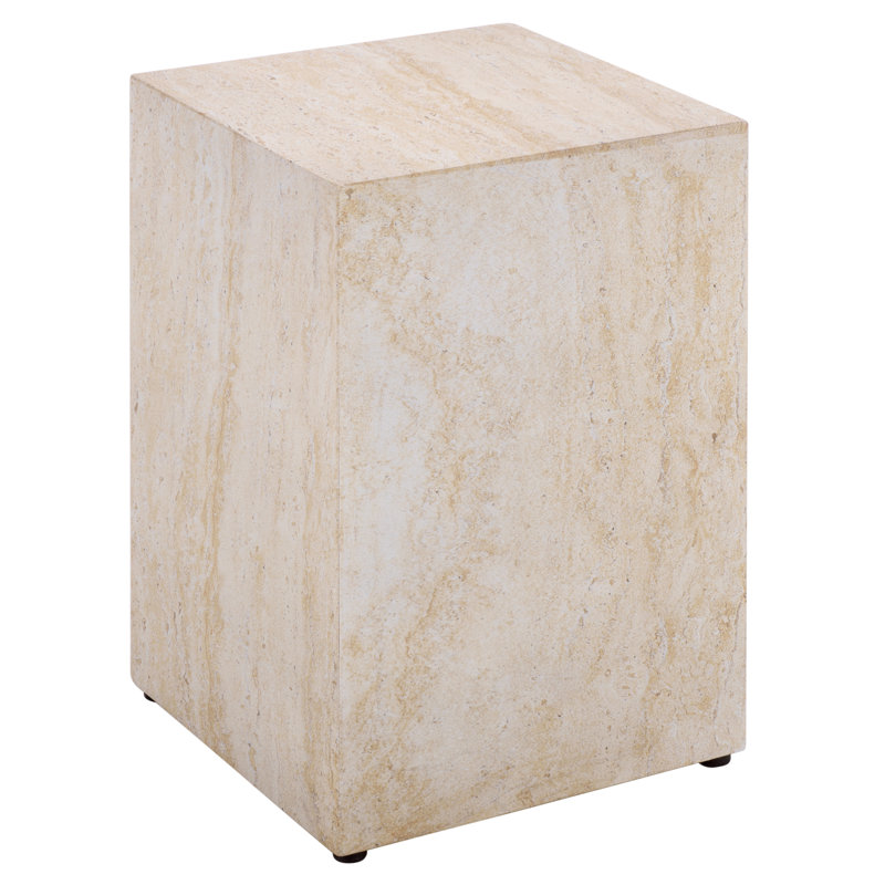 Aurielle Cube Accent Table, Travertine