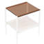 Élégante table de bout de salon, plateau et couche en verre trempé, brun, l 19,1 po x H 21,02 po, construction rectangulaire, brun pour l'espace