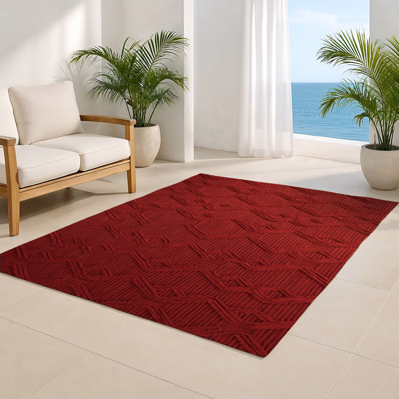 Trellis Brown Indoor and Outdoor Area Rug, Rectangle 4' x 6'