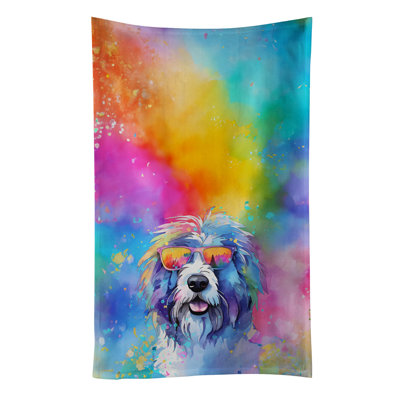 Old English Sheepdog Hippie Dawg Kitchen Towel