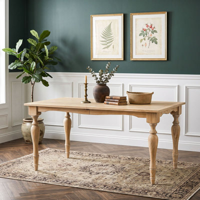 Extendable Rectangular Dining Table with Removable Leaf