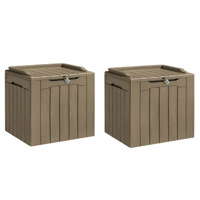 Furmax 31 Gallons Resin Lockable Deck Box (Set of 2)