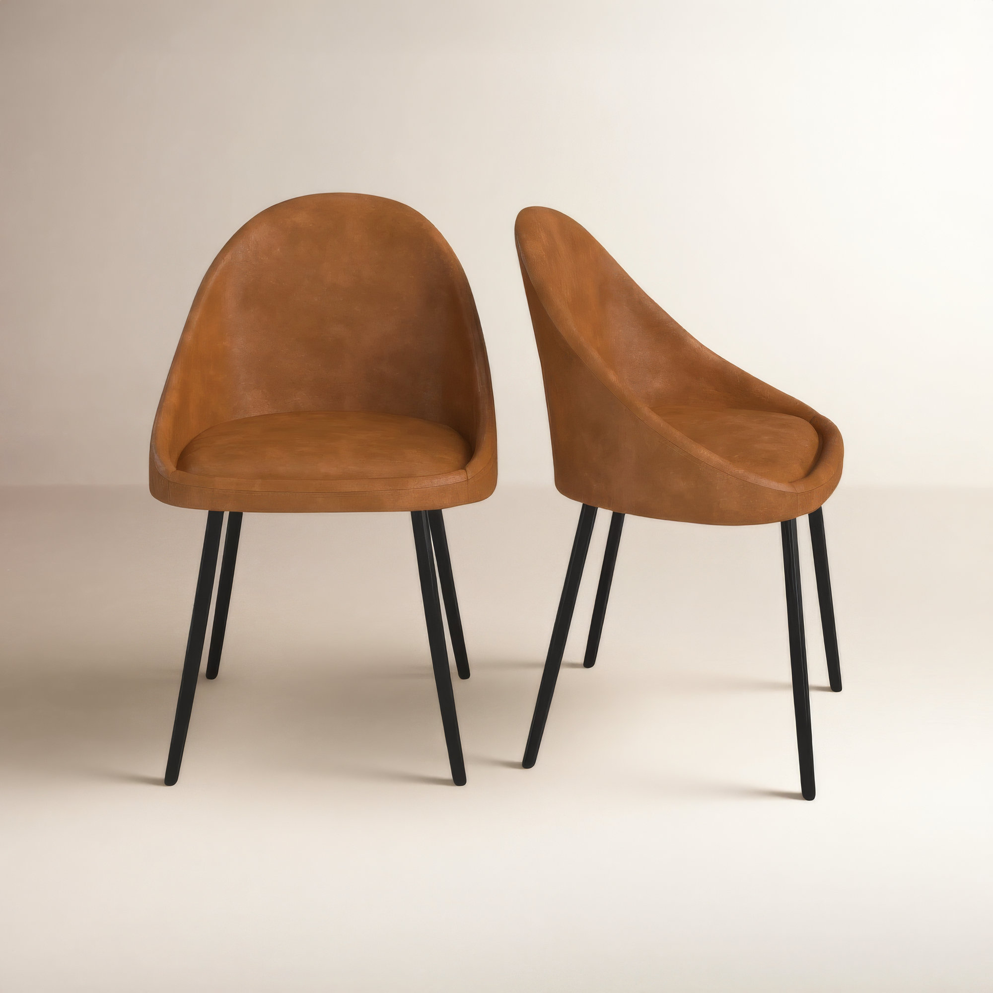Holmes Vegan Leather Dining Chair, Honey Tan