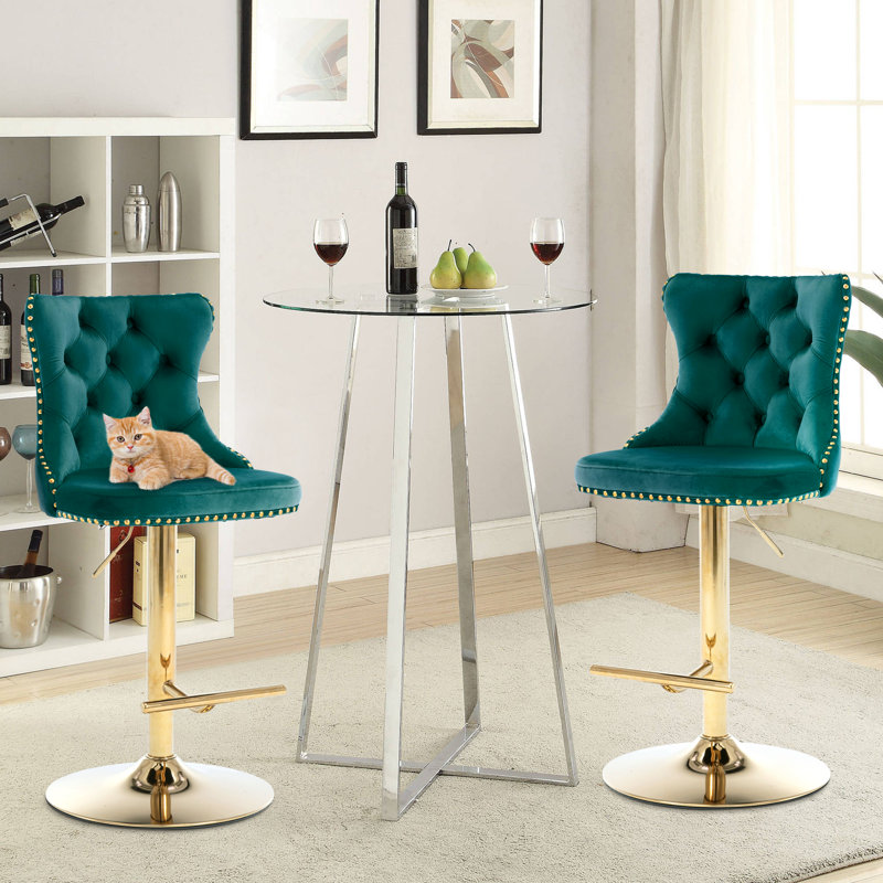 Tabouret à hauteur réglable Aimili, Vert