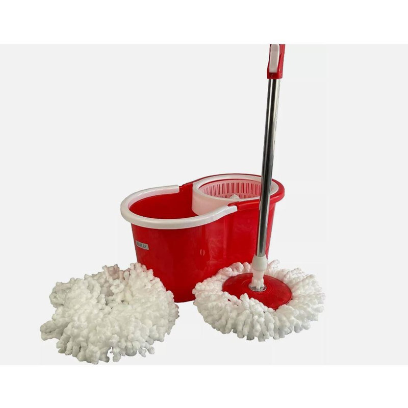Saras Mop Bucket Set Spin Floor Mop and Bucket Set Floor Magic Spin Mop Microfibre Mop 2 Mop Heads