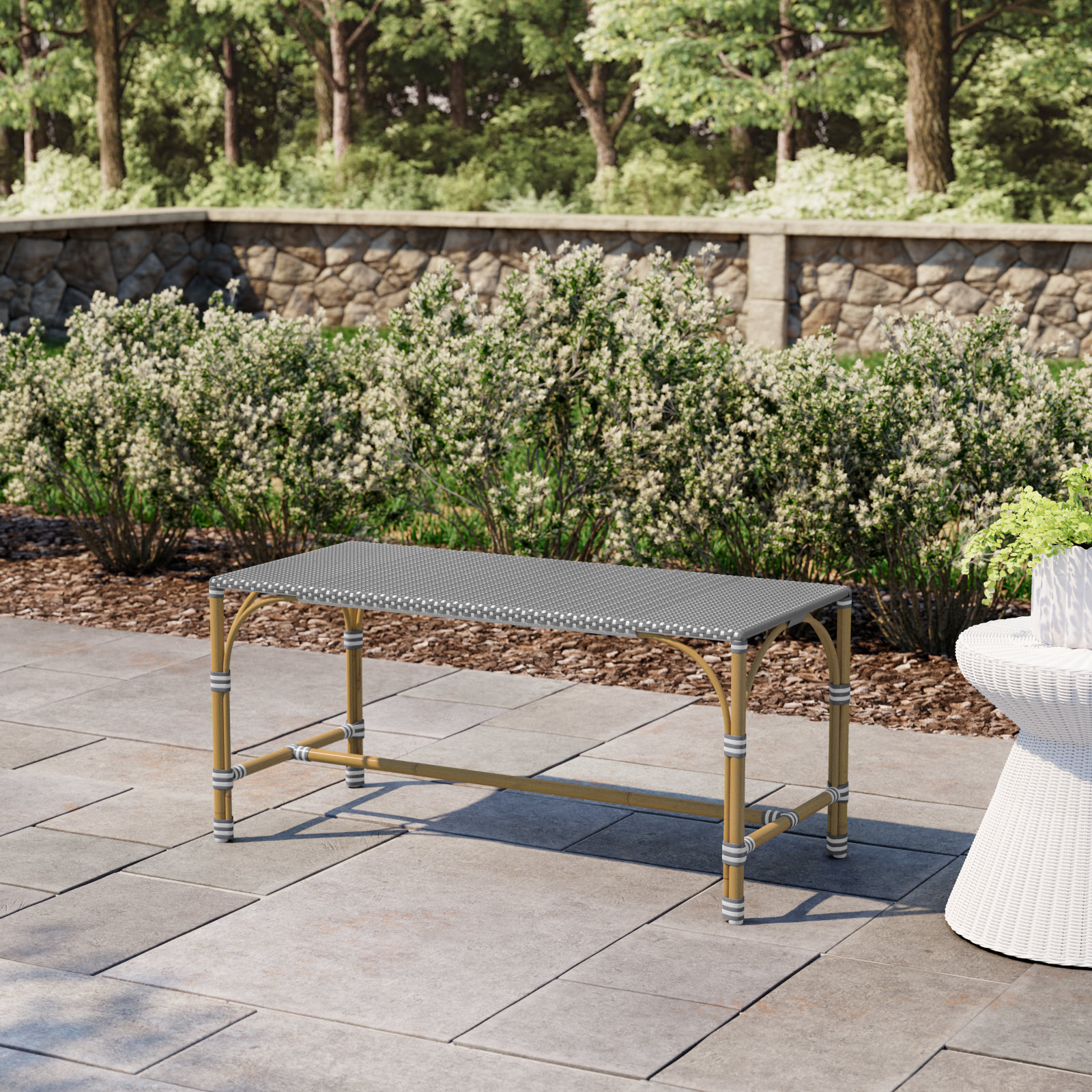 Ellie 40" Bench, Gray