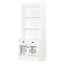 Bibliothèque blanche moderne rectangulaire avec lumières à DEL, 2 portes en verre, 1 tiroir et une tablette réglable pour la maison décorant un éclairage de 83,4 po de hauteur, 3 tablettes ouvertes, design