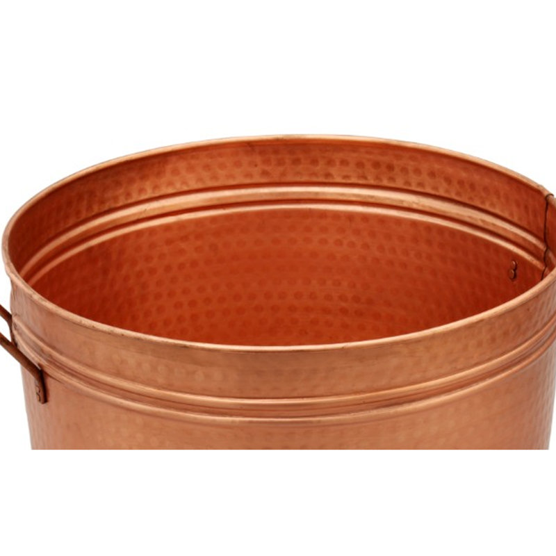 Baignoire décorative en métal martelé de 19 po avec finition en cuivre martelé de style benzo Benzara