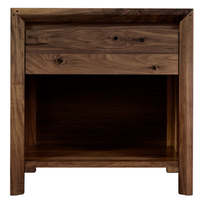 Rustic Walnut Open Nightstand
