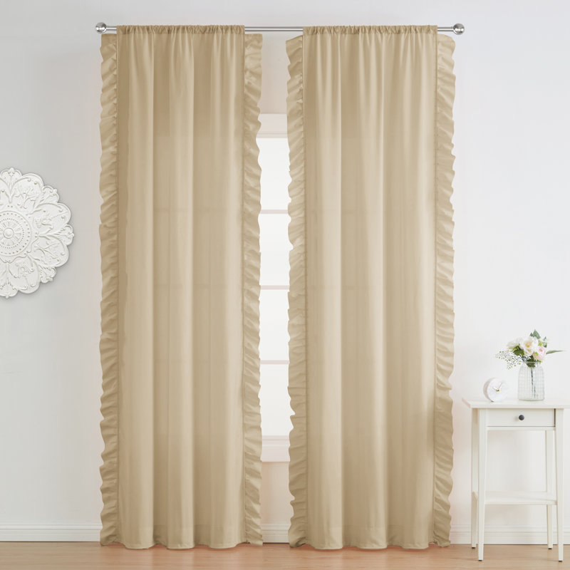 Rideau en polyester ambre, Beige