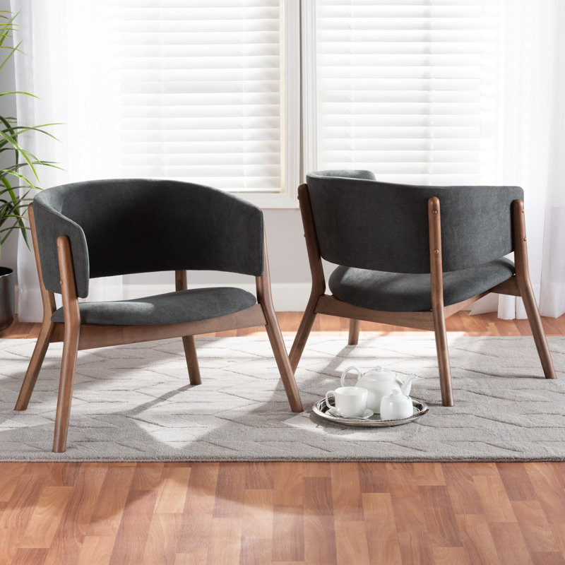 Fauteuil demi-tonneau Kawamura, Gris foncé