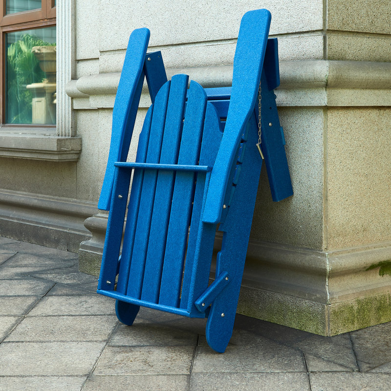Chaise Adirondack en plastique Bedie, Bleu