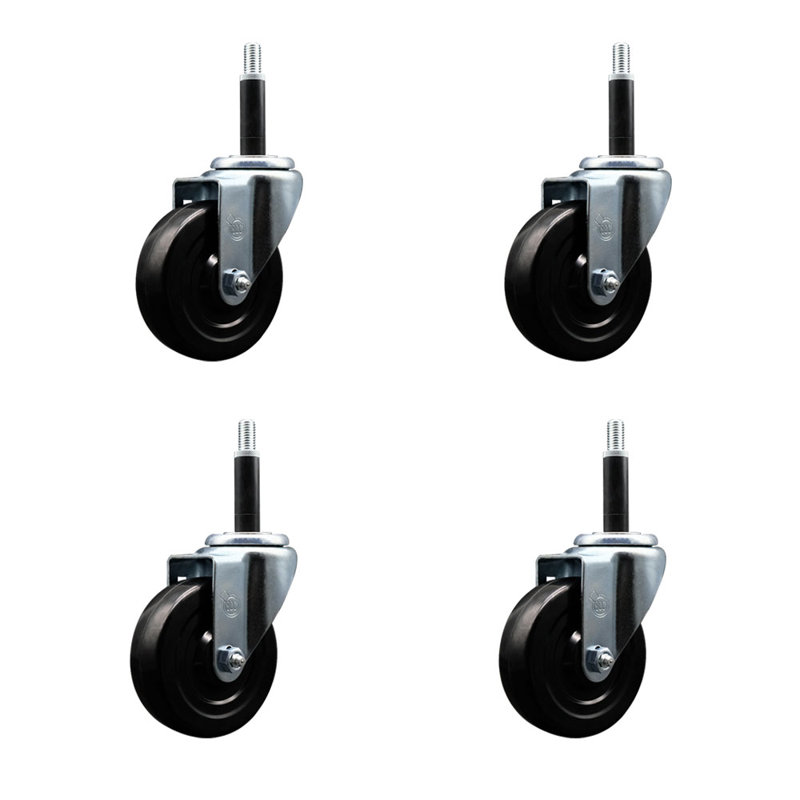 Ensemble de roulettes extensibles en caoutchouc dur 4 pouces 4 pouces SSCC