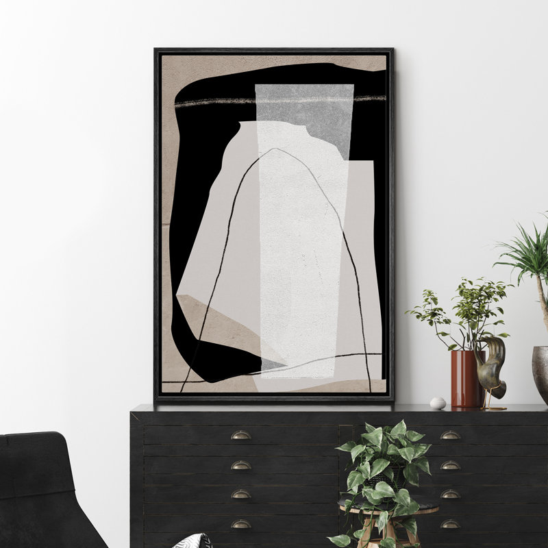 Reproduction d'art encadré sur toile Mid Mid Century, L 16 po x H 24 po, Noir