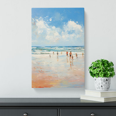 Beach Impressionism Art No.4 - Wrapped Canvas