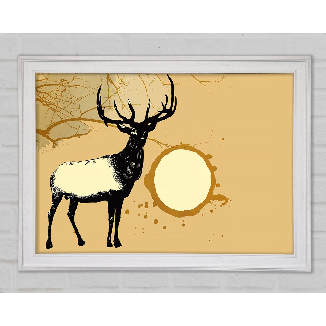 Gerahmter Kunstdruck Stag In The Golden Suna