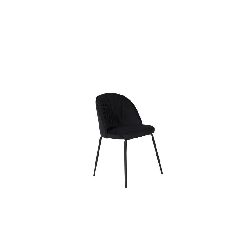 Anjalena 49.5cm H Velvet Upholstered Side Chair, Black