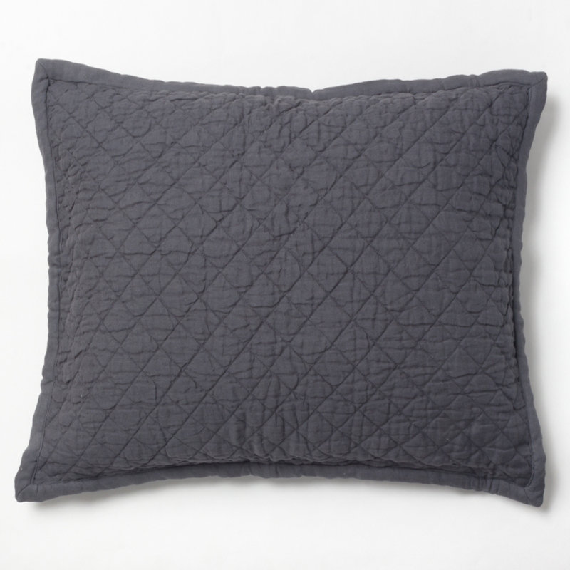 Derek Linen Sham, Steel Blue, Standard, Standard, Steel Blue