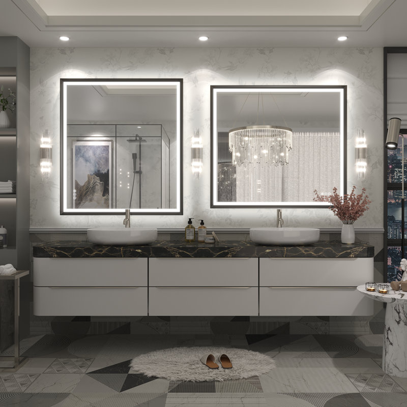 Miroir de salle de bain / meuble-lavabo mural Molly, 40 po x 36 po