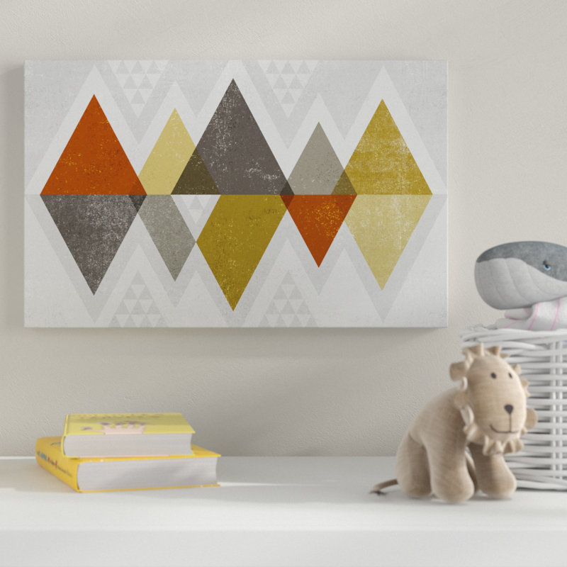 Art sur toile Guarani «Mod Triangles II Retro», H 12 po x l 19 po x P 2 po