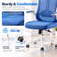 Chaise de bureau, chaise de bureau ergonomique et confortable avec capacité de 350 lb, chaise de jeu à haut dossier avec roulettes, chaise d'ordinateur en filet, soutien lombaire, appui-tête réglable, accoudoir rabattable-202091577