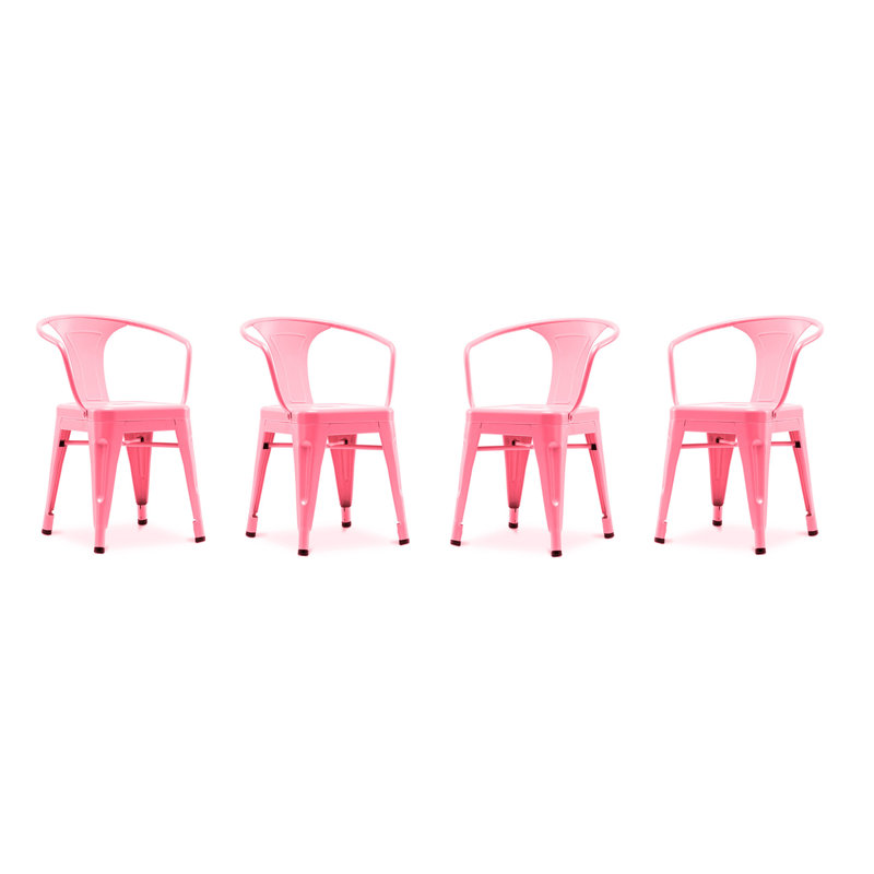 Chaise avec accoudoirs empilable à dossier en lattes Outten