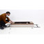 Banc industriel Michalak de 122 cm de long avec coussin et structure en bois massif-141133647