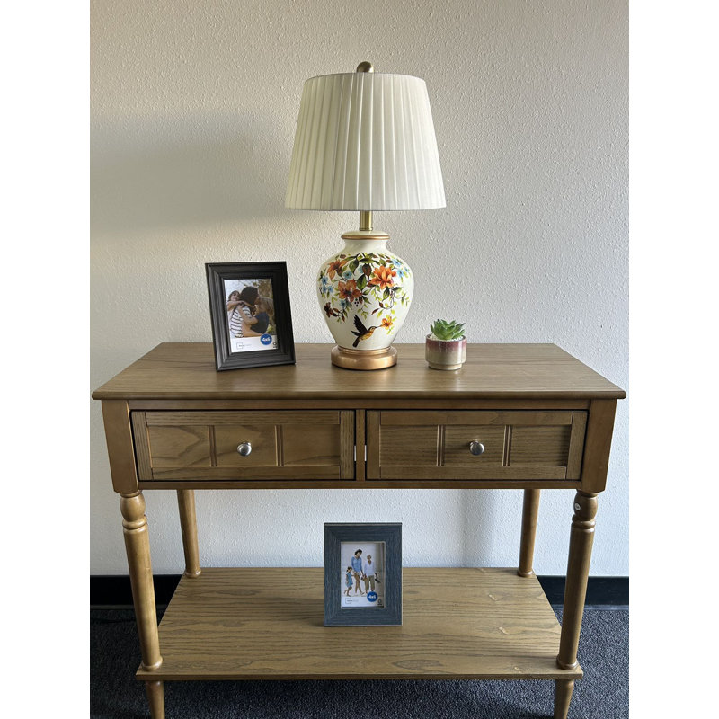 Lampe de table en céramique, oiseaux, fleurs, ampoule DEL incluse: P 12 po x l 12 po x H 22 po
