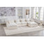 Canapé modulaire de 129,8 po, tissu gaufré, ensemble 3 pièces, canapé d'angle, blanc antique, avec 2 poufs