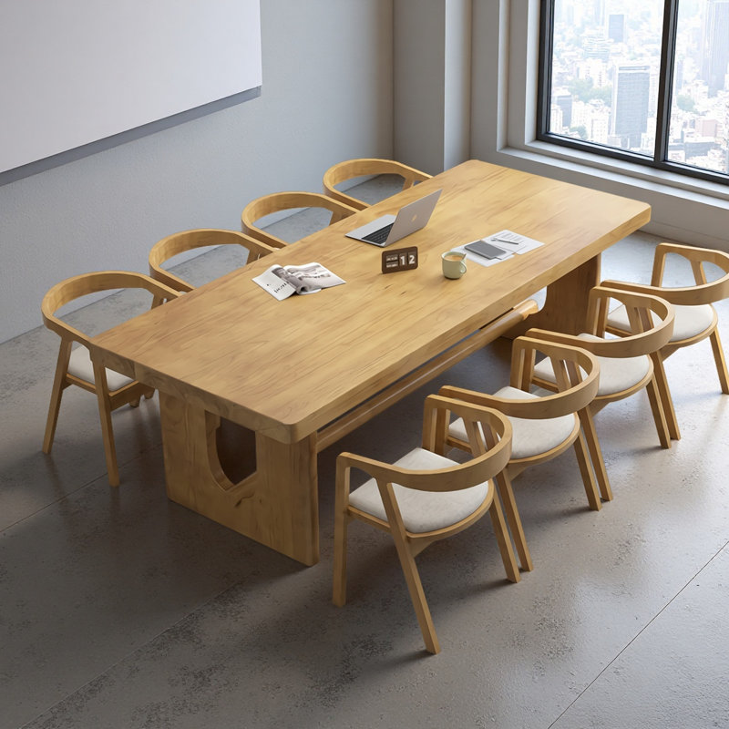 Tables de conférence simples en bois massif Burlywood, 29.5" H x 102.36" L x 47.2" W