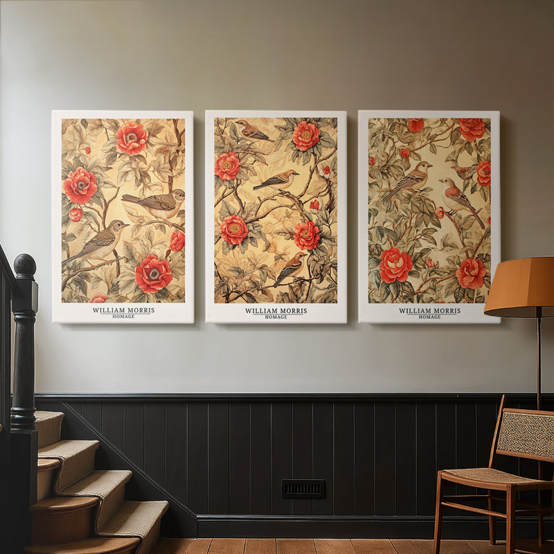 Série CXLVI - Toile tendue sur mesure - 3 pièces, 12" H x 24" W