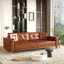 Canapé-lit gigogne de 234 cm (92,1 po), canapé-lit convertible 3 en 1 en similicuir avec accoudoirs ultra larges, canapé moderne capitonné, canapé 4 places avec 2 coussins pour salon-1311714390