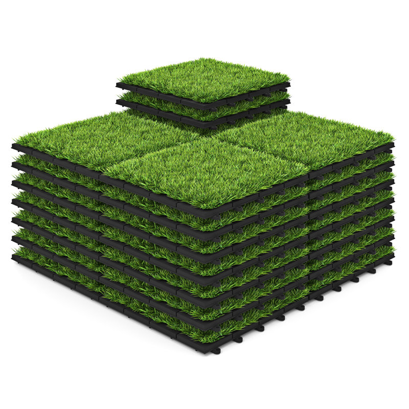 12'' x 12'' Fake Grass Turf Outdoor Indoor Flooring Deck Decoration for Patio