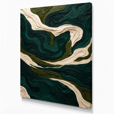 Abstract Landscape 48 Green Canvas Wall Art