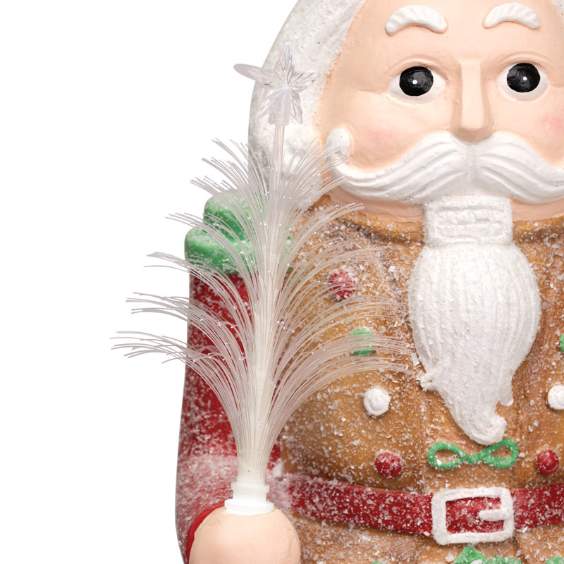 LED Lighted Gingerbread Christmas Nutcracker - 29" - Brown And Red
