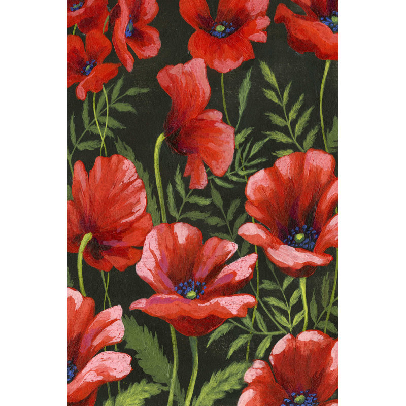 " Poppies At Midnight II ", 18" H x 12" W  