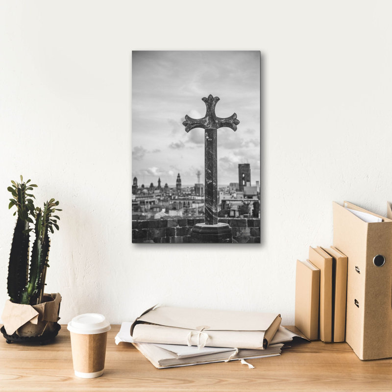 «Epic Graffiti», cathédrale, vue de Barcelone, par Nathan Larson, art mural sur toile, 12 po x 18 po, H 18 po x l 12 po