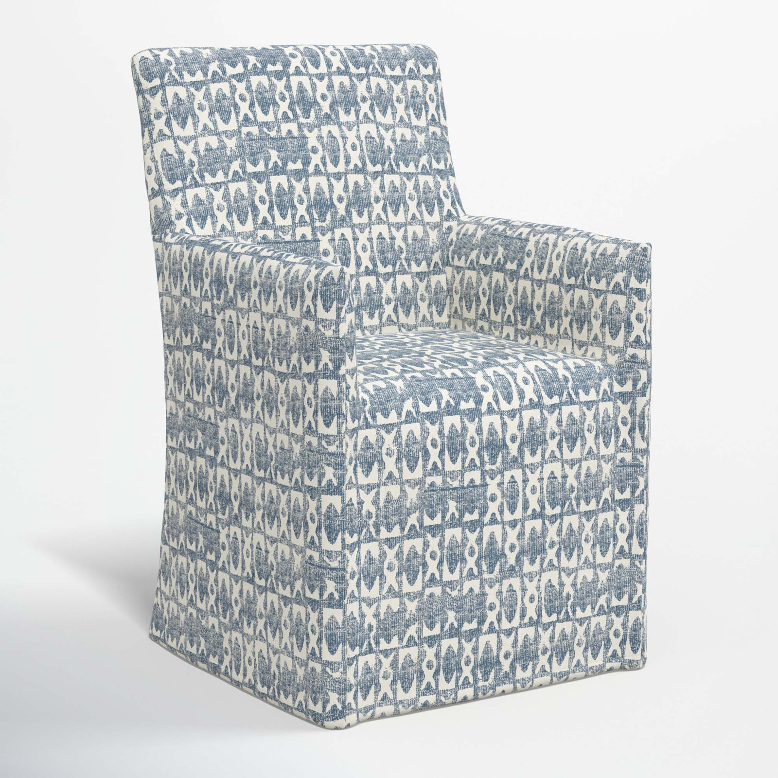 Silvia Dining Armchair, Texture Block Blue