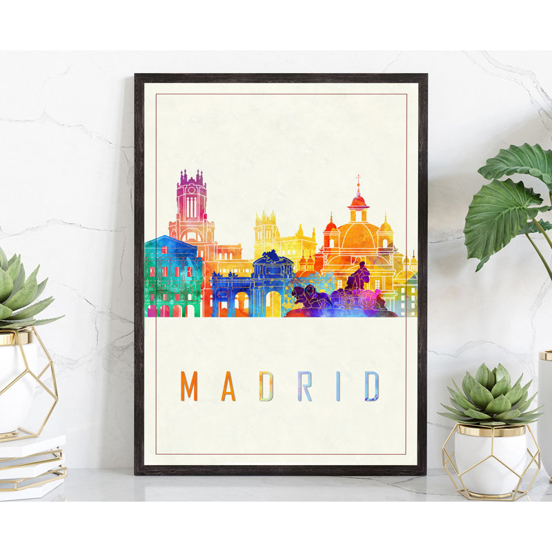 Madrid - peinture sans cadre, H 30 po x l 20 po x P 0,35 po
