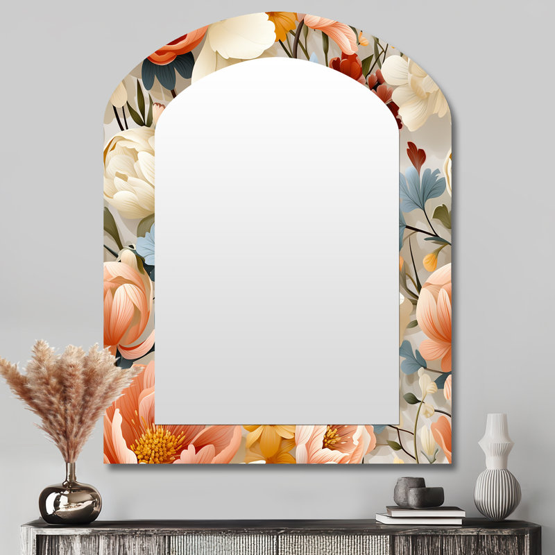 Miroir mural décoratif asymétrique traditionnel, 43 po x 33 po