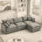 Modular Sectional Sofa, 102 Inch L Shaped Couch Set For Living Room, 3-Seater Comfy Cloud Couches With Movable Ottoman, DIY Combination, Chenille-2043825867