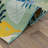 Coastal Tropical Leaf Indoor/Outdoor Patio Area Rug, Blue And Yellow Botanical Design-1492757453