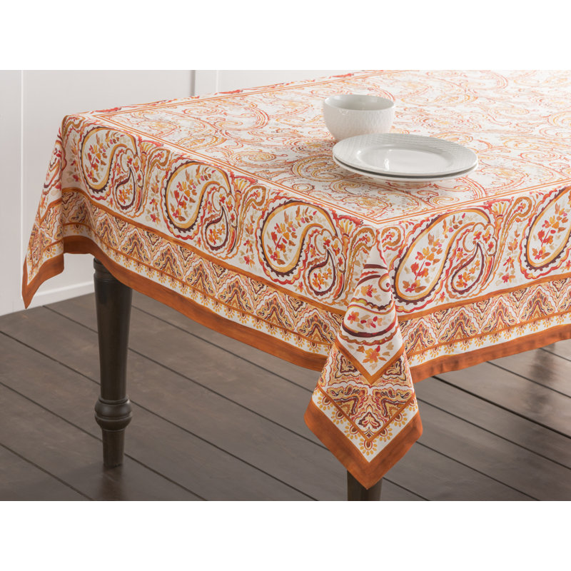 Paisley 100% Cotton Tablecloth, 120" L x 60" W