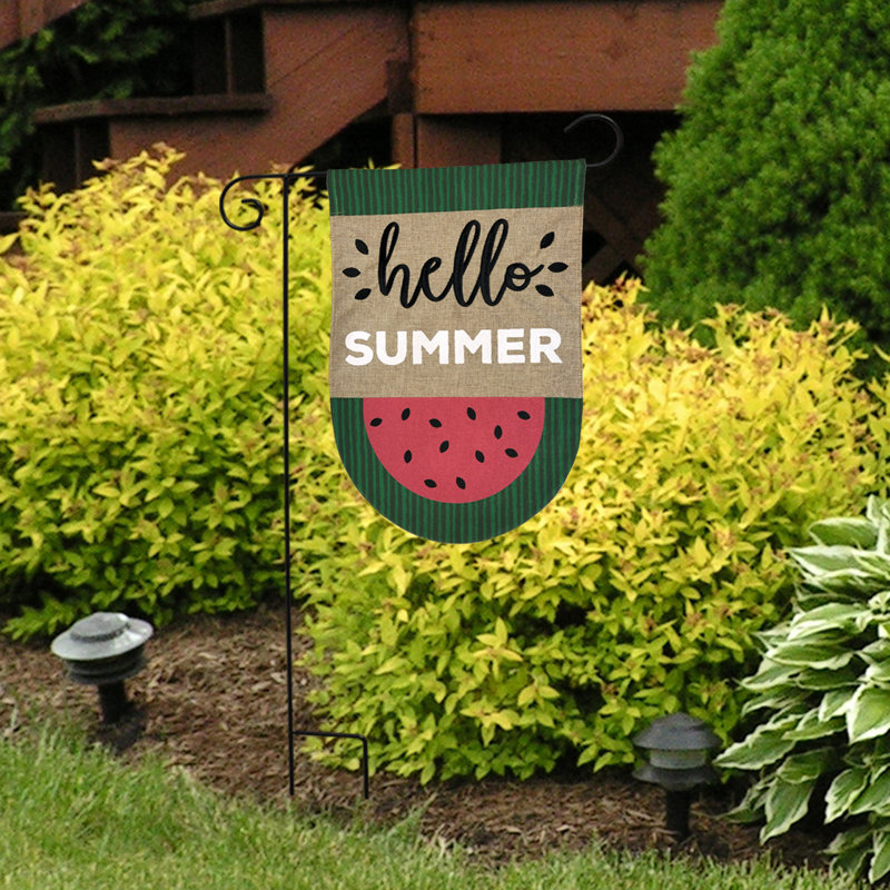 Drapeau de jardin Watermelon Summer Burlap