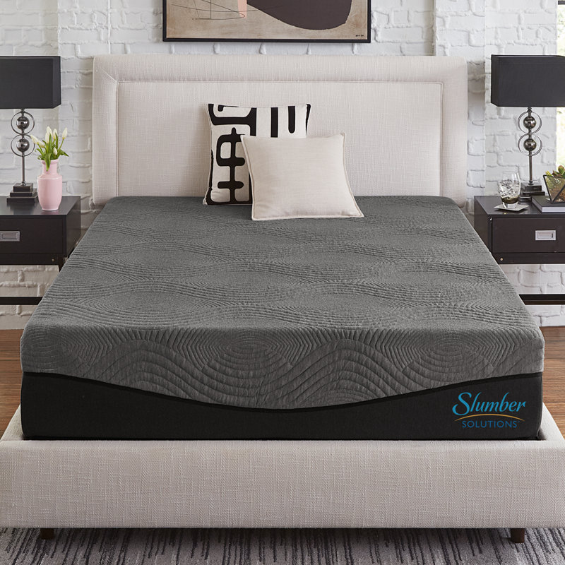 Matelas en mousse viscoélastique imprégnée de charbon Slumber Solutions, Très grand californien, 14"