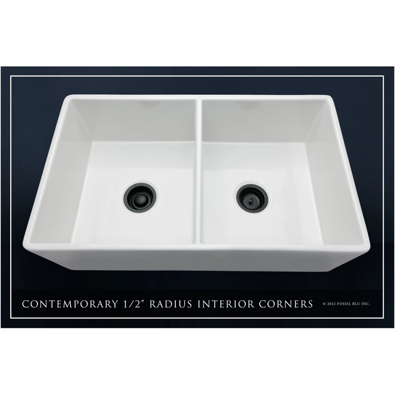Luxury 33" L x 20" W Double Basin Undermount Kitchen Sink with Basket Strainer, Matte Black Accessories