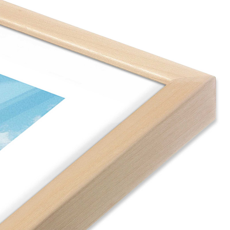 «Sky Ride Over Cotton Clouds», reproduction d'art, H 12 po x l 15 po, Cadre de coin ouvert en érable brut