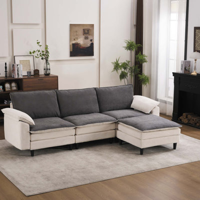 Modular Cloud Sectional Sofa with Ottoman