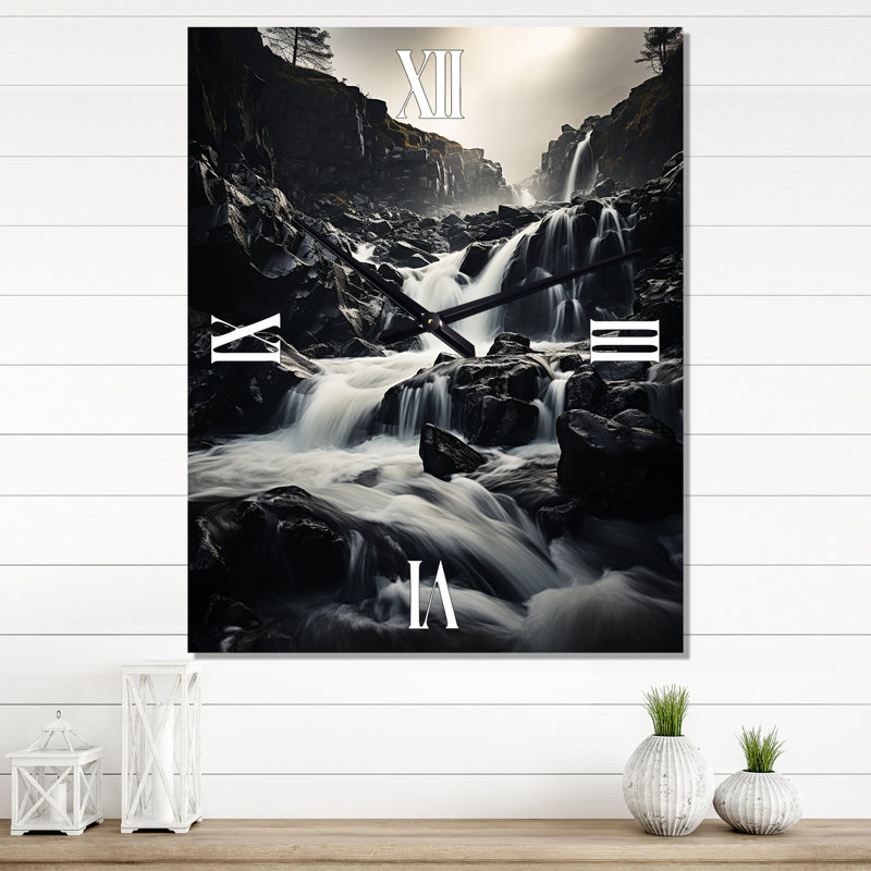 Horloge murale moderne Waterfall Ephemeral Cascade II, Petit