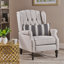 Fauteuil inclinable en tissu capitonné gris clair
